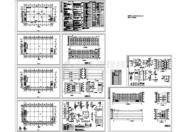 5300平方米三层框架结构海棉加工厂设计及建筑cad图，含建筑统一说明-图一