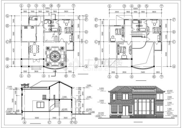 某地简单小型二层A型别墅建筑方案图-图二