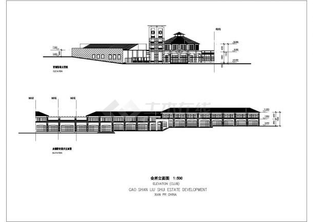 某地2层框架结构会所建筑方案设计图-图二