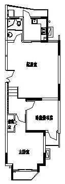 某城镇小区两室一厅带储藏室住户建筑设计cad图_图1