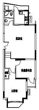 某城镇小区两室一厅带储藏室住户建筑设计cad图