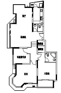 【上海市】某小区三室两厅住宅建筑设计cad图