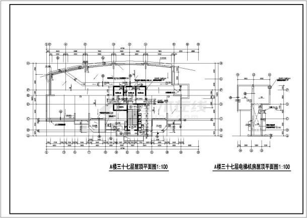 一套高层层住宅楼建筑平立面图（标注详实）-图一