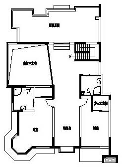 某小区三室两厅住户建筑设计cad图-图一