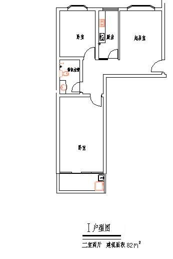 82平方米两室两厅住宅建筑设计cad图-图一