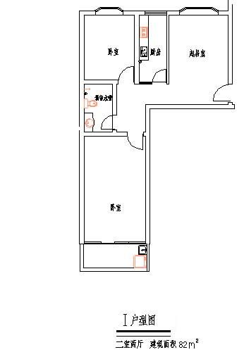 82平方米两室两厅住宅建筑设计cad图-图二