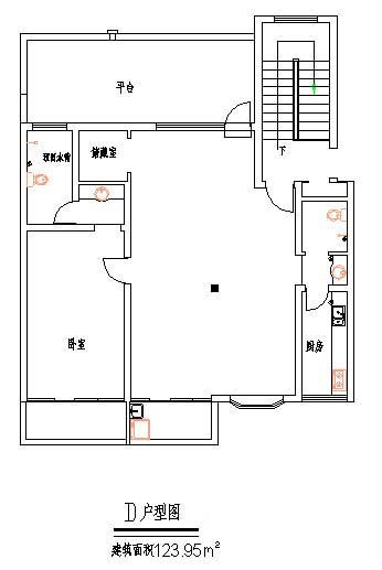 123.95平方米小区住宅建筑设计cad图-图一