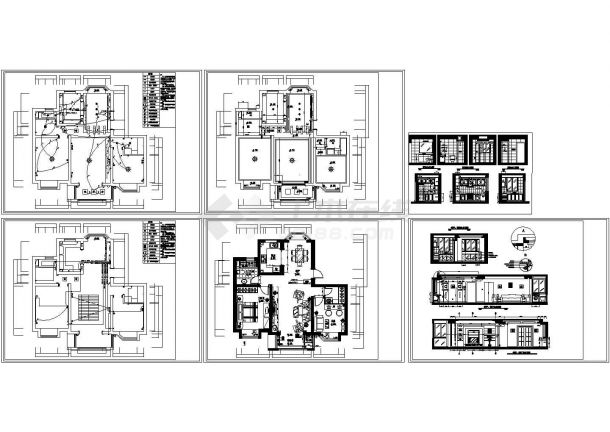 一套二室二厅小户型私人住宅室内装修设计cad施工图（标注详细）-图一