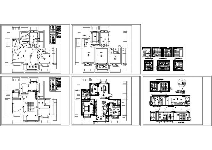 一套二室二厅小户型私人住宅室内装修设计cad施工图（标注详细）_图1