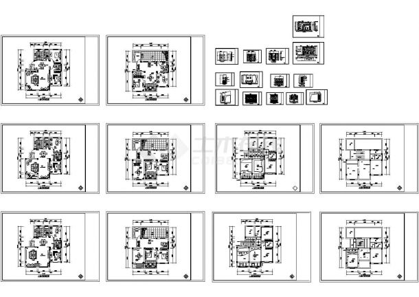 一套复式楼室内装修设计cad施工图（大院设计，24张图）-图一