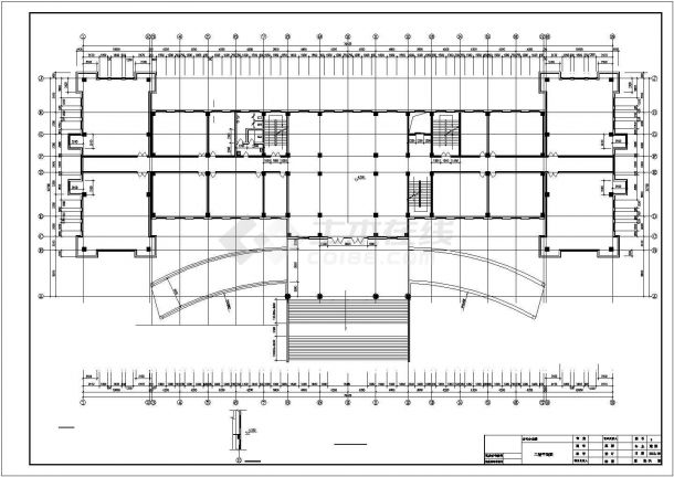 某地详细实用的六层对称型办公楼建筑施工图-图二