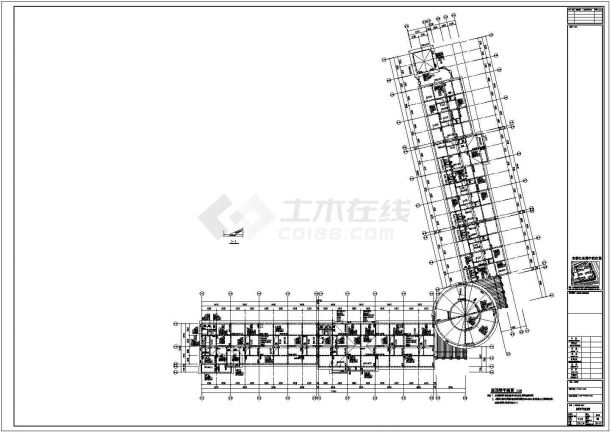 某地区地上2+1层混凝土框架结构商业街结构施工图（全集）-图二