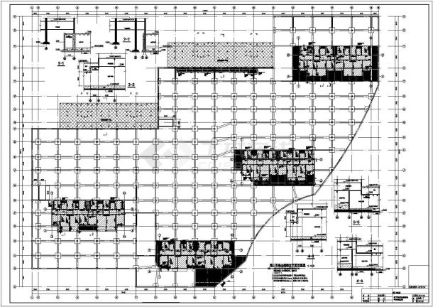 某地区地下单层框架结构车库结构施工图（节点详细）-图一