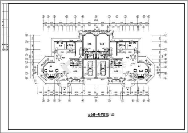 某地小型三层别墅型办公楼建筑方案图-图一