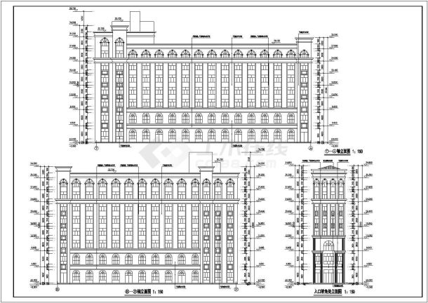 新疆某地七层框架结构酒店建筑施工图纸-图一