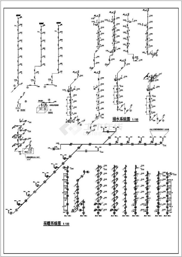 8层框架酒店给排水和消防全套图纸-图二