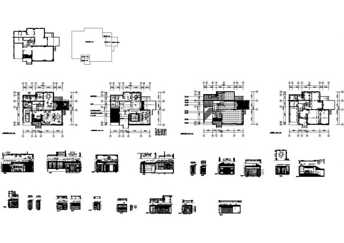 一层别墅装饰设计施工cad图，共二十三张_图1