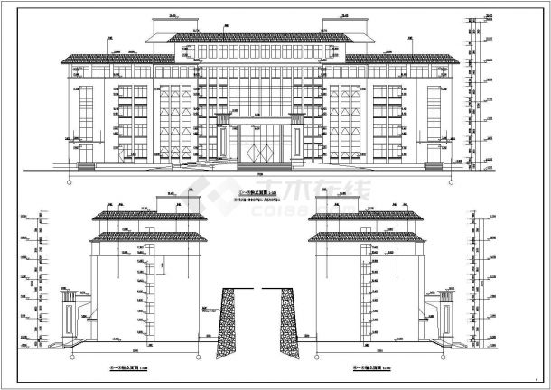 某地六层框架结构车管所综合楼建筑设计方案图-图一