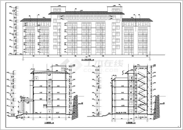 某地六层框架结构车管所综合楼建筑设计方案图-图二