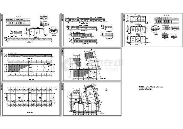 1944平方米单层厂房建筑施工设计cad图，共七张-图一