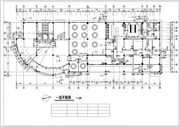 某地中学三层综合楼建筑施工图（标注详细）_图1