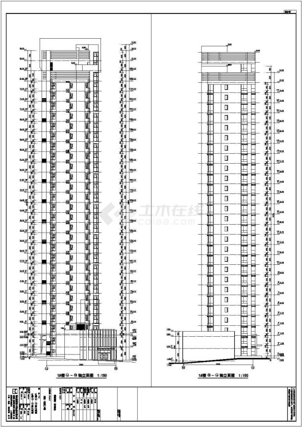 某住宅小区27层住宅楼建筑设计施工图-图二