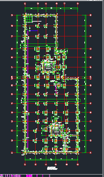 某地高层地下室基础及墙柱布置图纸-图一
