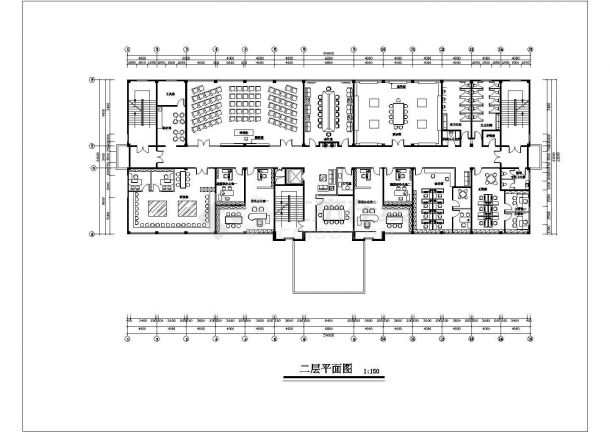 某地公司四层办公大楼建筑装饰设计图-图二