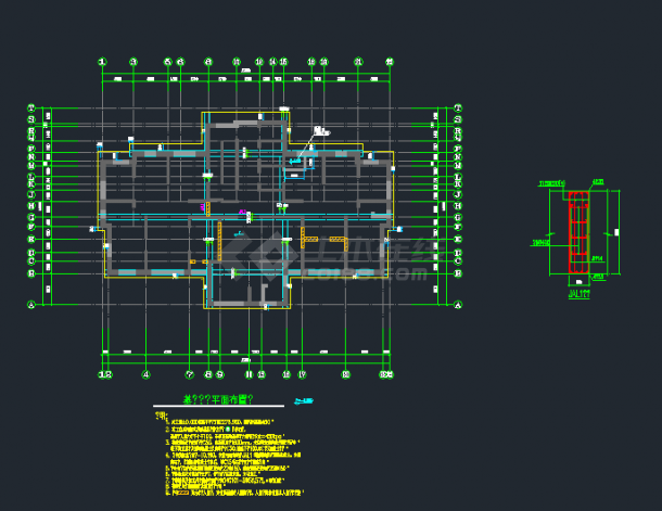 23层框架结构住宅结构施工图（仅地下室部分）-图二