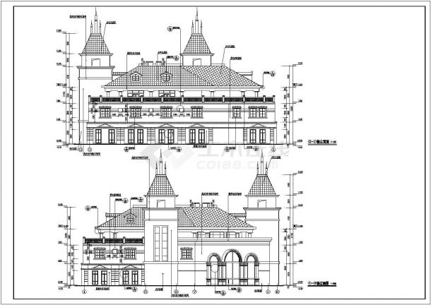 某地区三层休闲美食广场建筑设计方案图-图二
