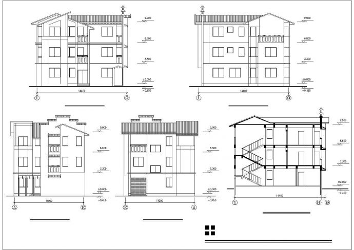 某地小型别墅建筑设计方案（共3张）_图1