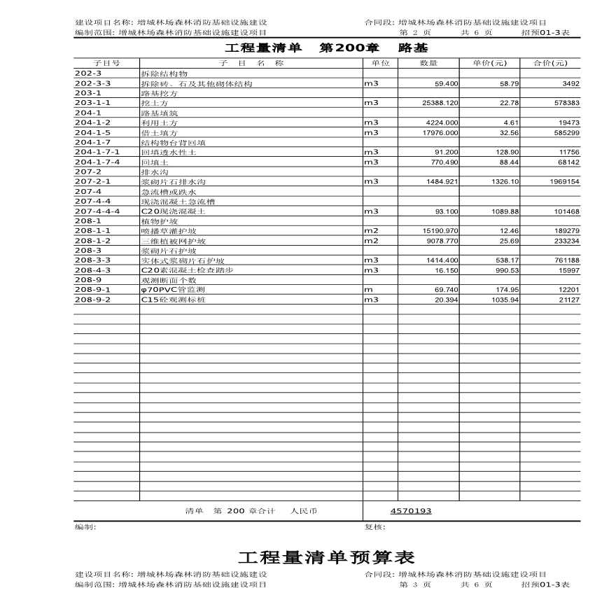 工程量清单预算表计算表Excel-图二