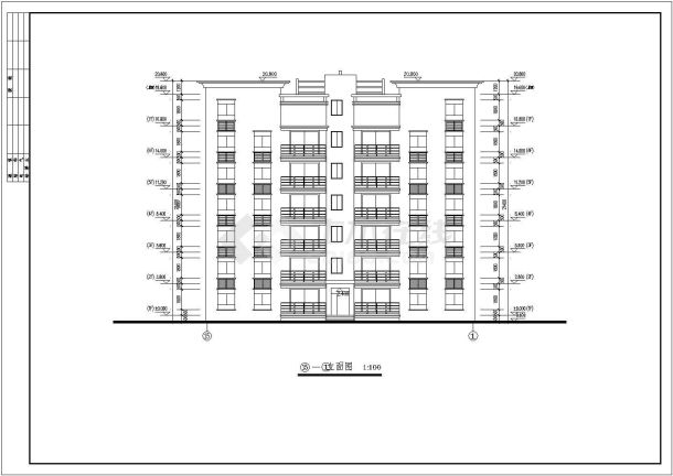 某地七层复式1梯4户点式住宅楼设计施工图-图二