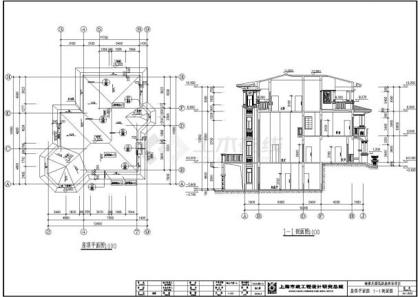 某地区三层砖混结构别墅建筑设计施工图-图一