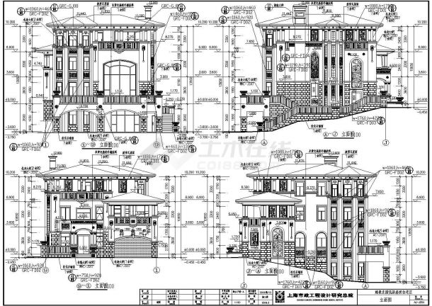 某地区三层砖混结构别墅建筑设计施工图-图二