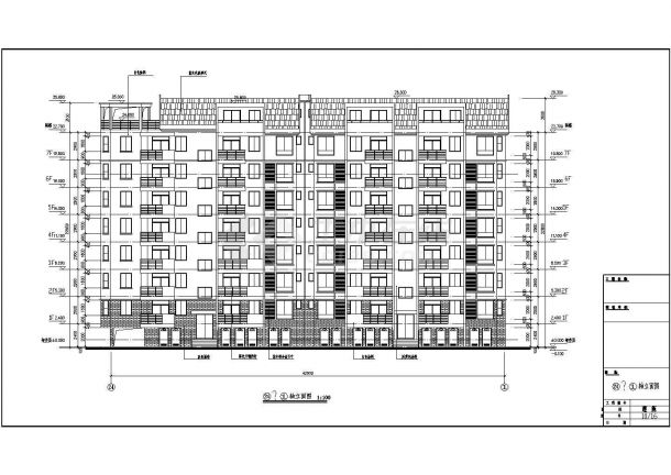某地七层住宅楼建筑设计施工图（共16张）-图二