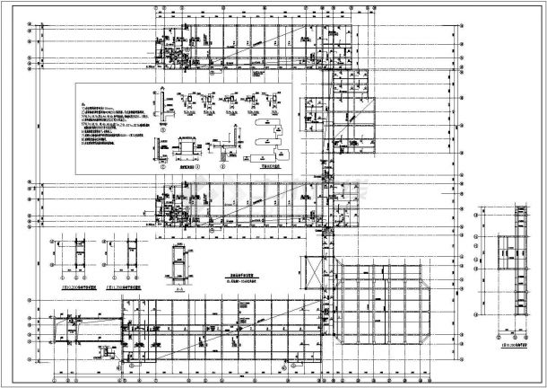 某地两层砖混及部分框架结构小学教学楼结构图-图二