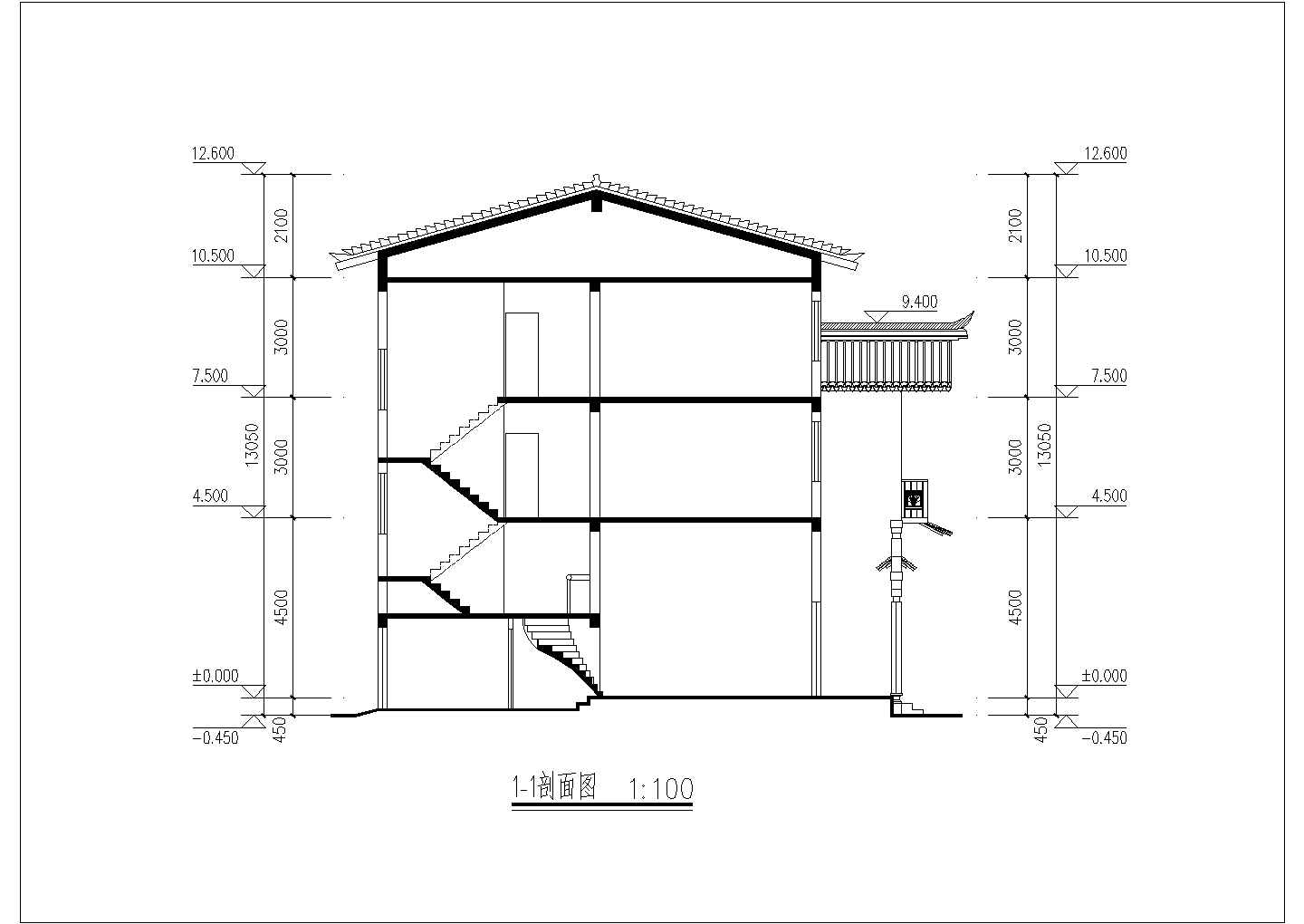 某三层联排别墅建筑方案图（共8张）