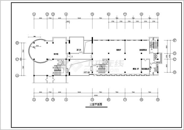 某小型六层办公楼建筑全套施工设计cad图纸-图二