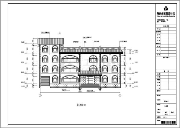 某地三层框架结构独栋别墅建筑施工图纸-图一