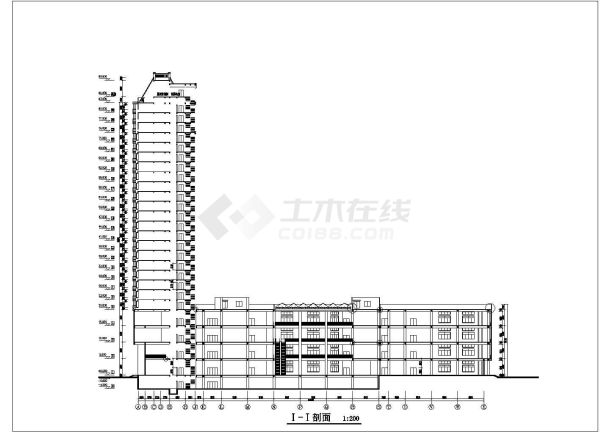 某地二十八层框架剪力墙结构商业综合体建筑设计方案图纸-图二