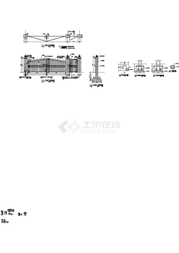 【深圳】某旅游景点大门结构设计施工CAD图-图二