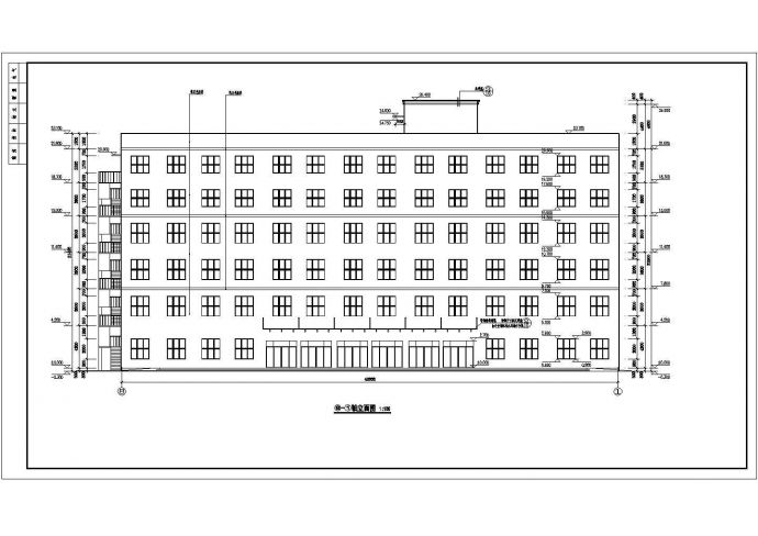 郑州某工厂6层框架结构仓库建筑设计方案图纸_图1