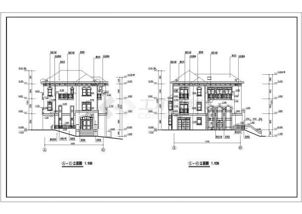 大连市某三层别墅建筑结构施工图（含水电暖）-图二
