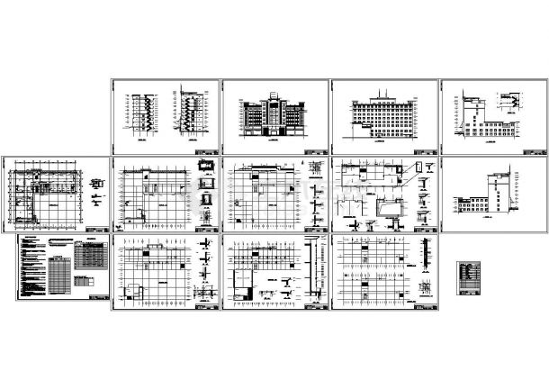 小区住宅办公综合楼装修设计建施cad图，共十二张-图一