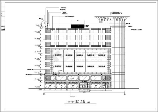 某地区九层大型商场建筑设计施工图-图一