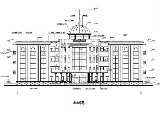 某小区会所建筑设计施工图（共11张）-图一