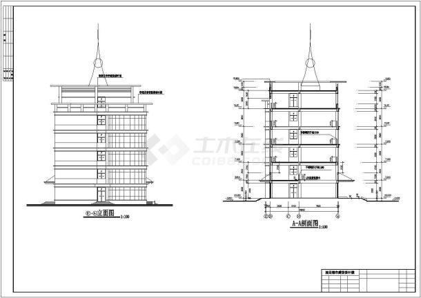 某地边防指挥中心办公楼建筑设计图-图二