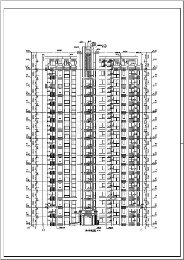 某市18层剪力墙结构住宅楼建筑设计方案图纸-图二