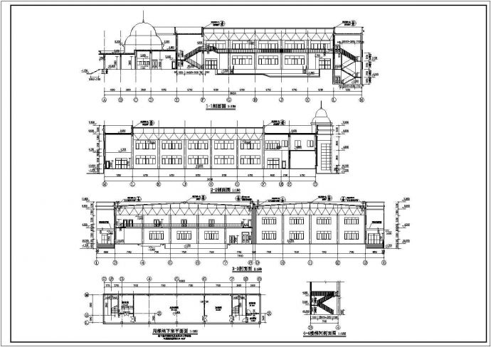 某地两层框架结构体育馆建筑设计施工图纸_图1